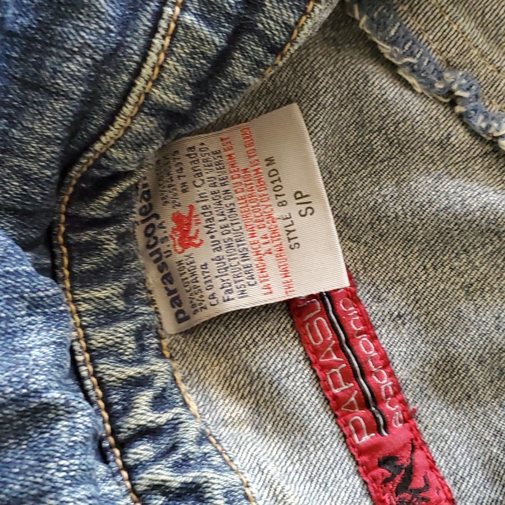 PARASUCO Ergonomic Jeans Denim Jacket Distressed Stretchy Slim Fit Small NWOT - Picture 6 of 9